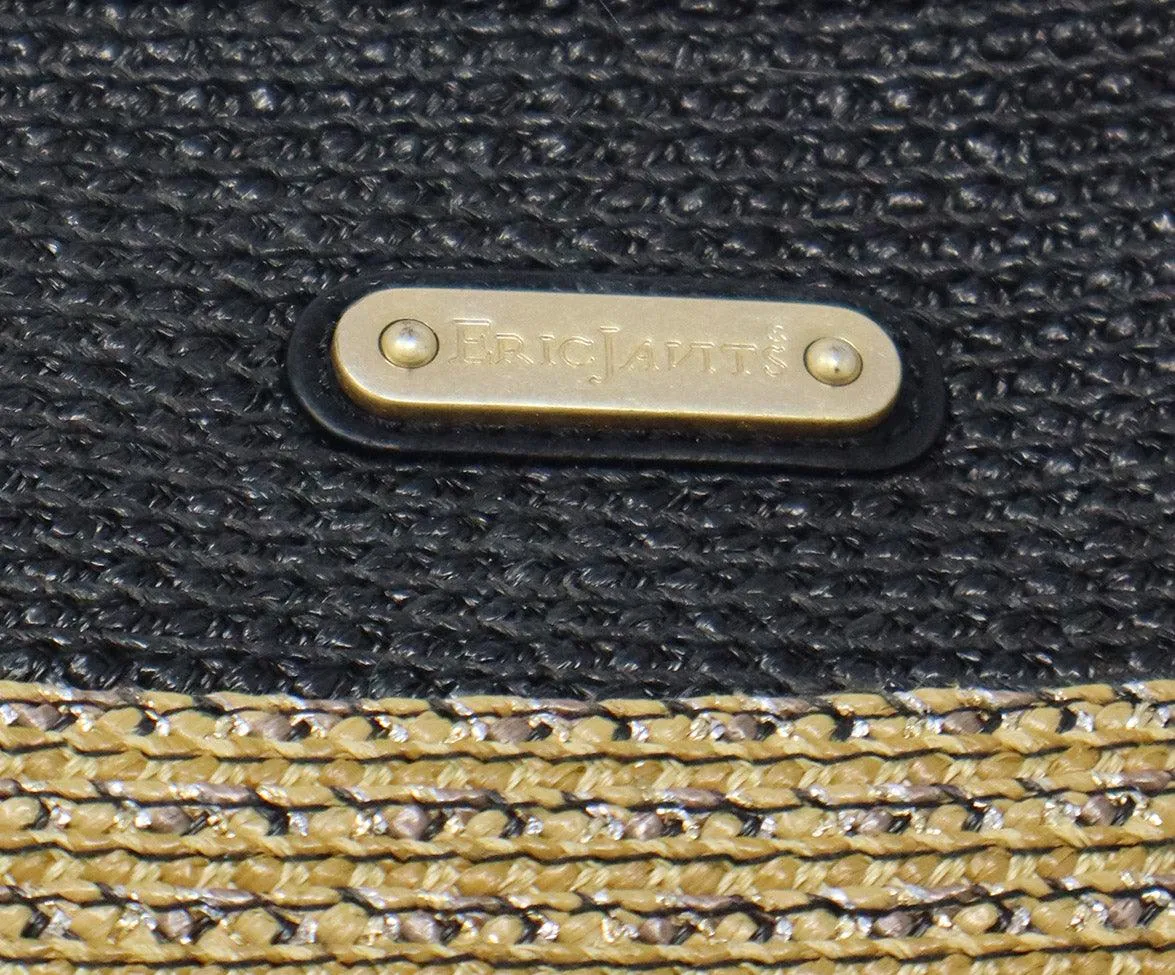 Eric Javitz Neutral & Black Raffia Crossbody