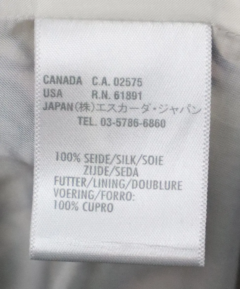 Escada Grey Pink & Beige Print Silk Dress sz 12