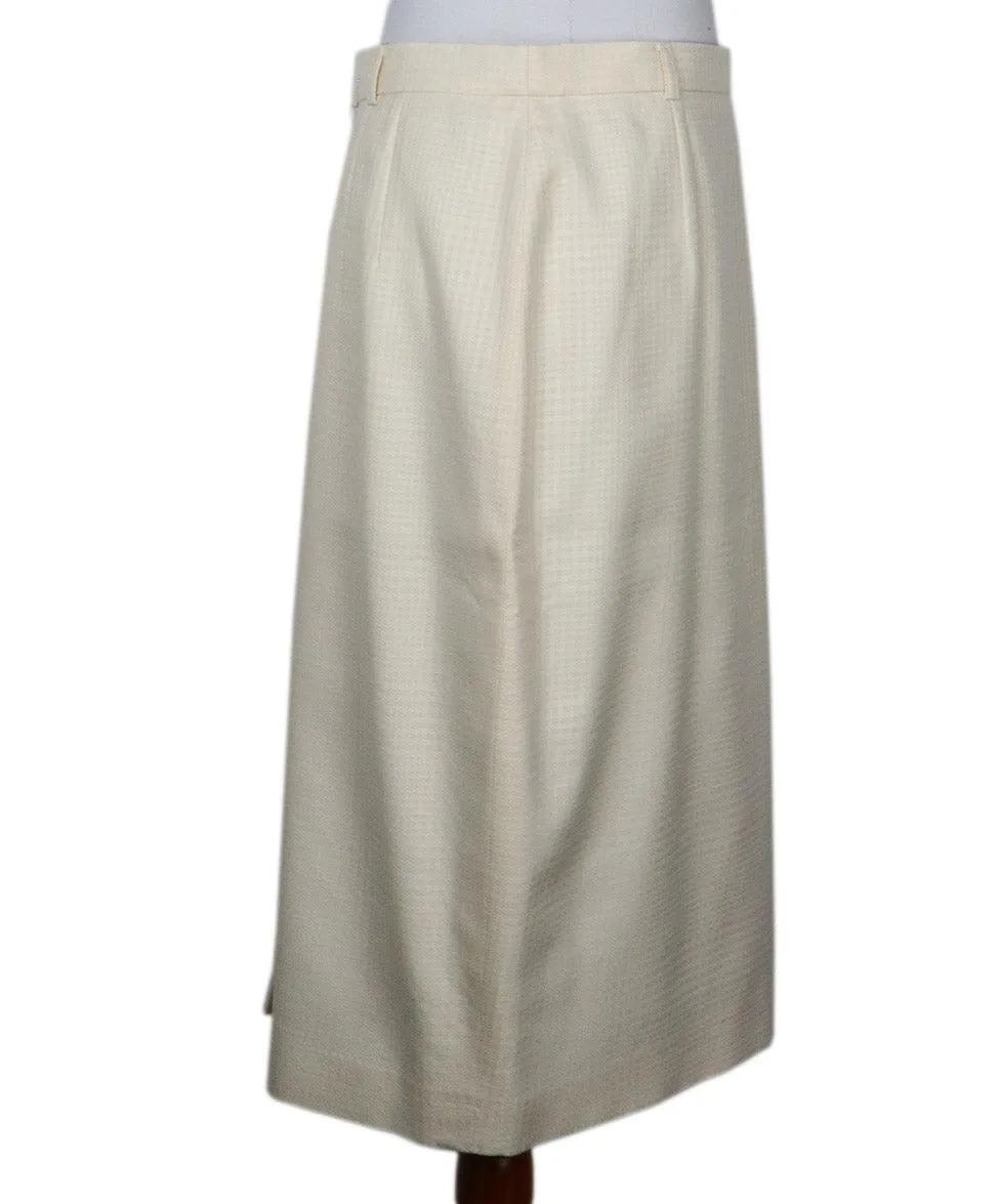 Escada Vintage Cream & White Houndstooth Skirt sz 8