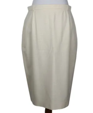 Escada Vintage Cream & White Houndstooth Skirt sz 8