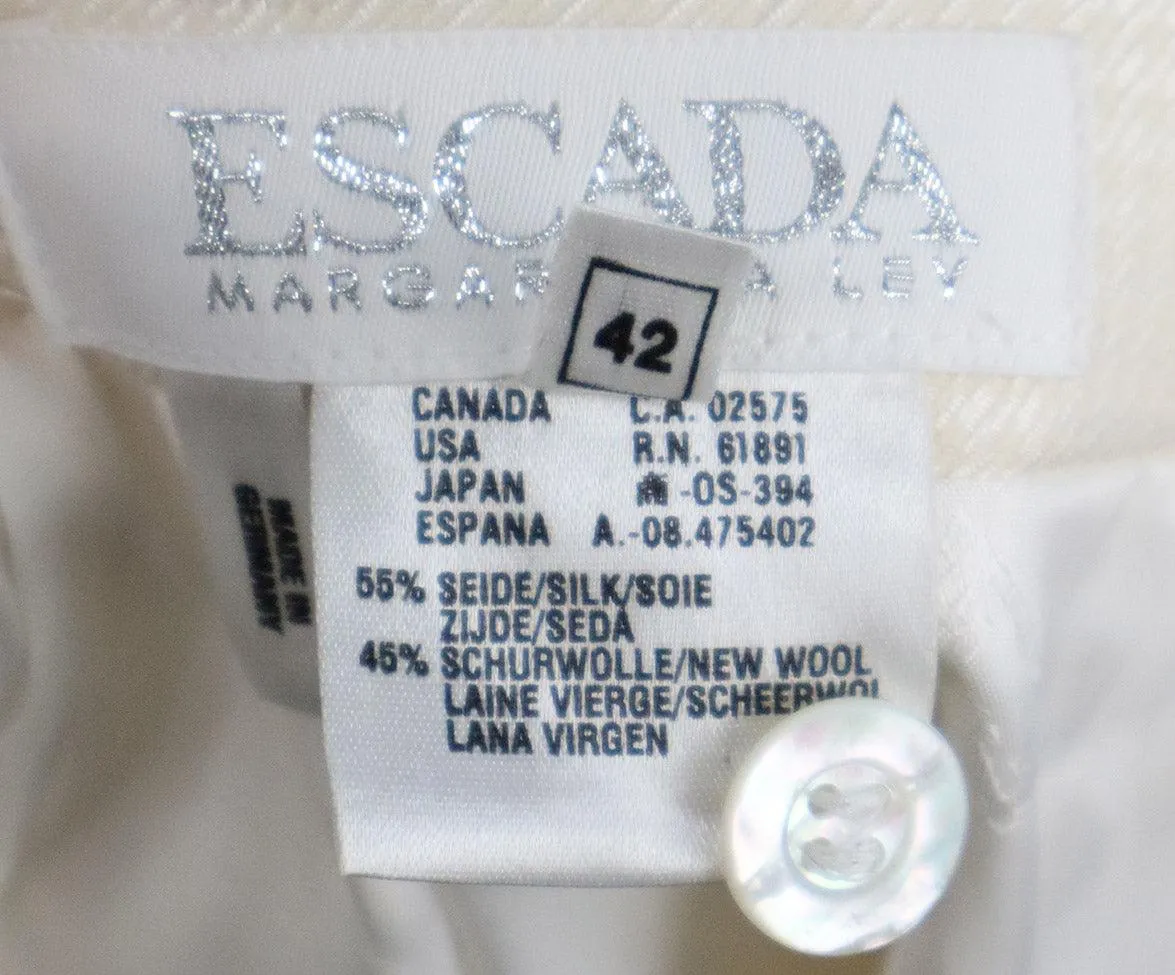 Escada Vintage Cream & White Houndstooth Skirt sz 8