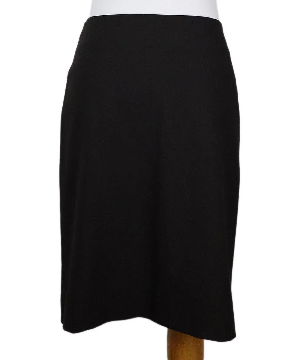 Etro Brown Wool Skirt w/ Faille Trim sz 6