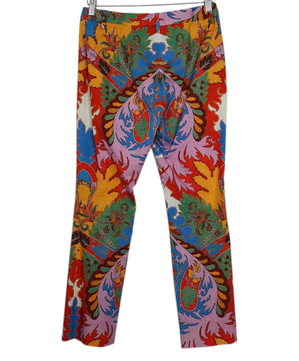 Etro Multicolor Print Cotton Pants sz 4