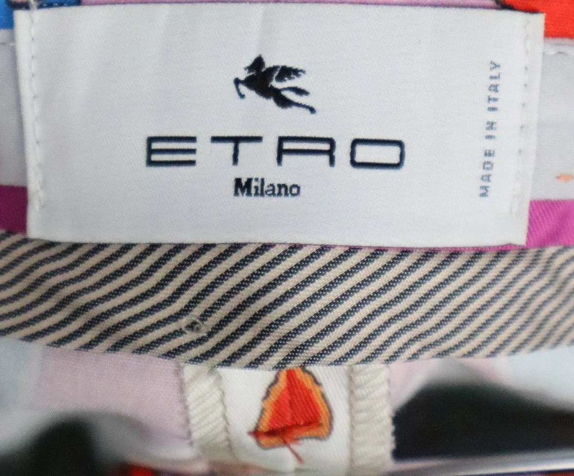 Etro Multicolor Print Cotton Pants sz 4