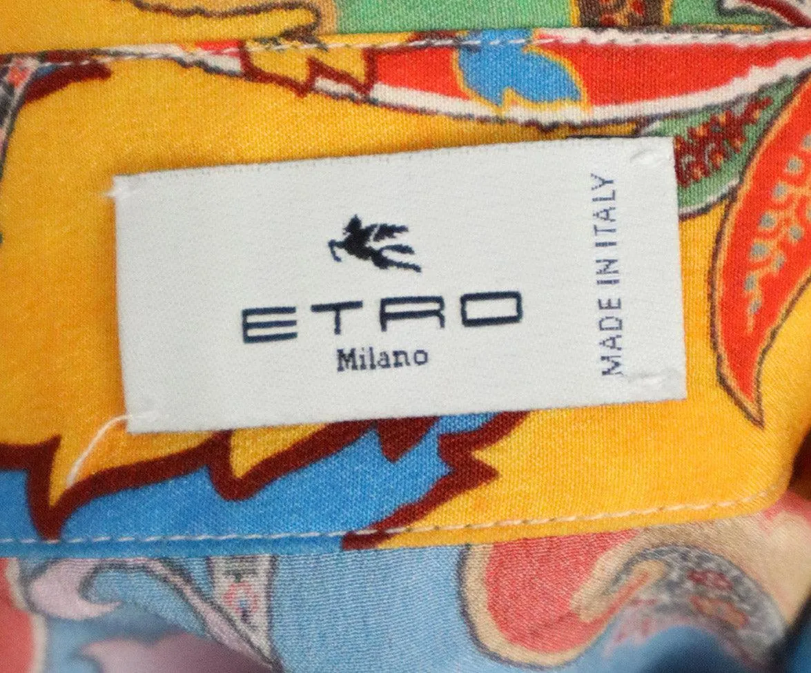 Etro Multicolor Print Silk Blouse sz 6