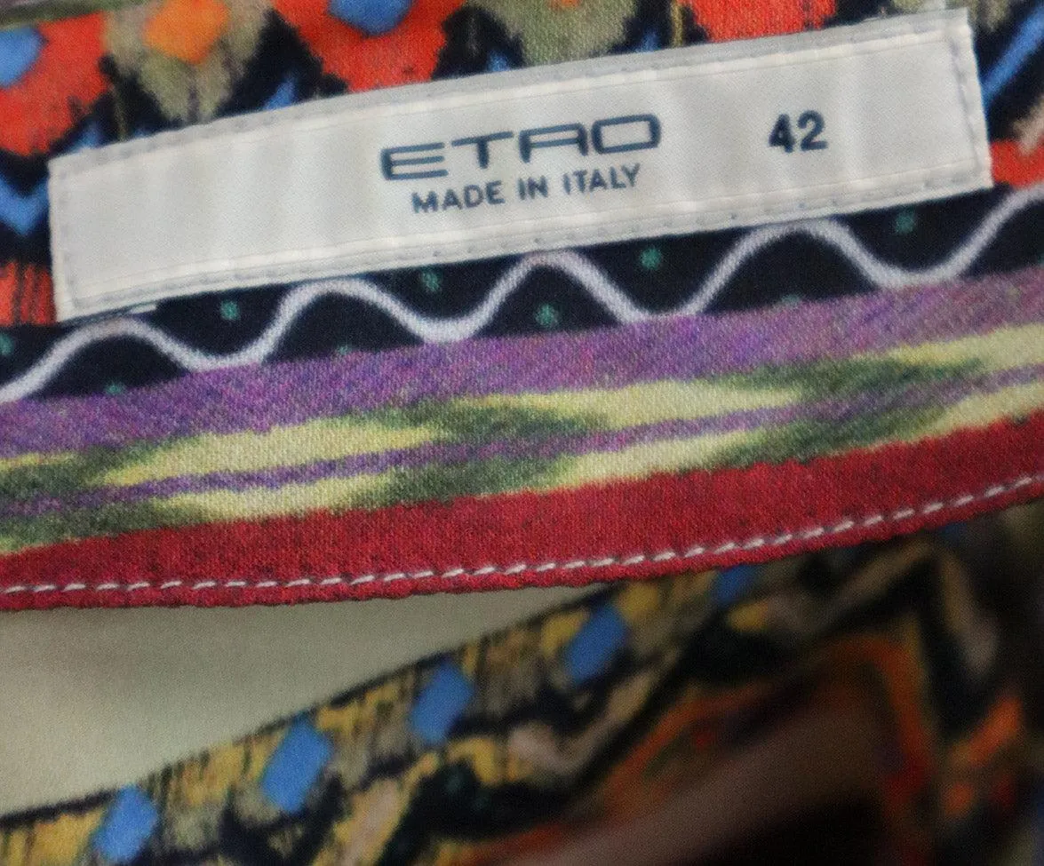 Etro Multicolor Print Silk Blouse sz 8