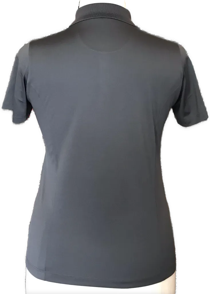 F & G Women's 1 Button V-neck Gray Short Sleeve Golf Polo Size L
