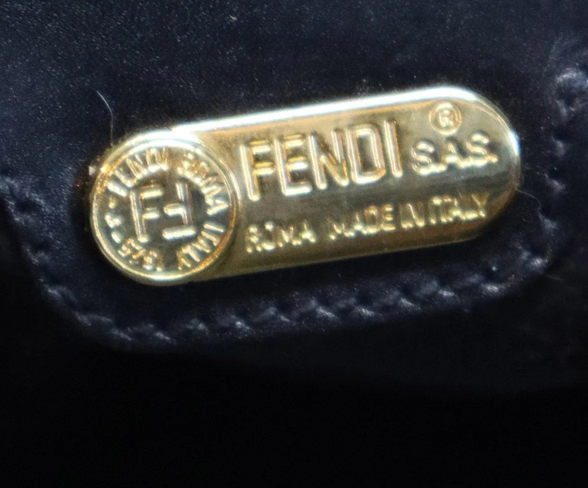 Fendi Vintage Black Suede Clutch