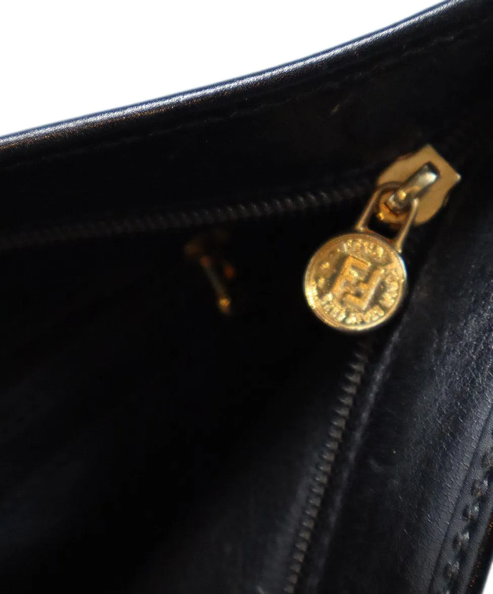 Fendi Vintage Black Suede Clutch