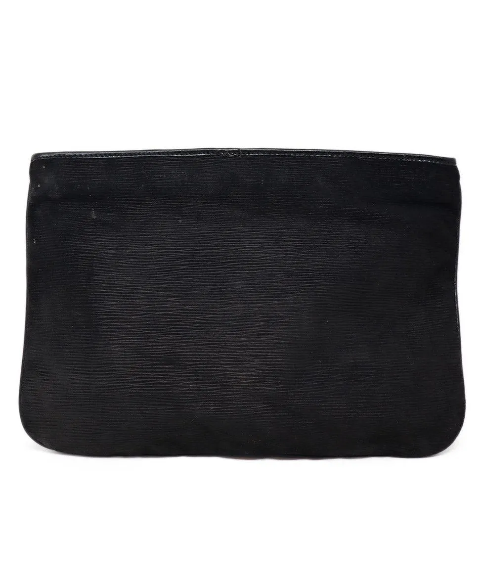 Fendi Vintage Black Suede Clutch