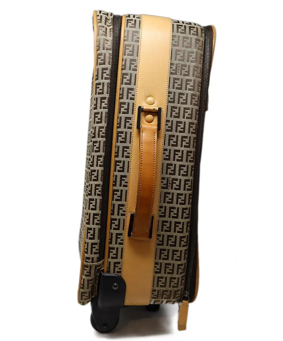 Fendi Vintage Logo Print Canvas & Leather Luggage