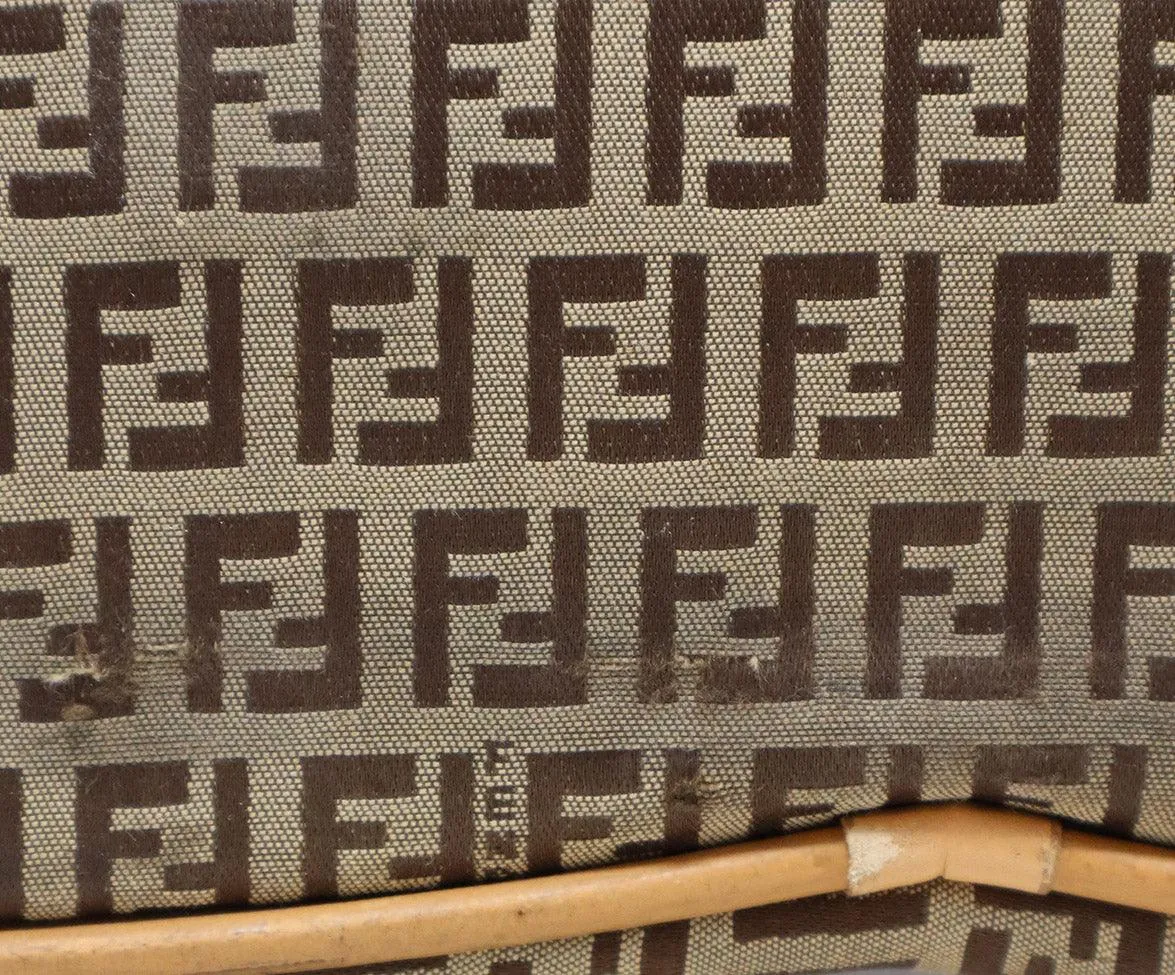 Fendi Vintage Logo Print Canvas & Leather Luggage