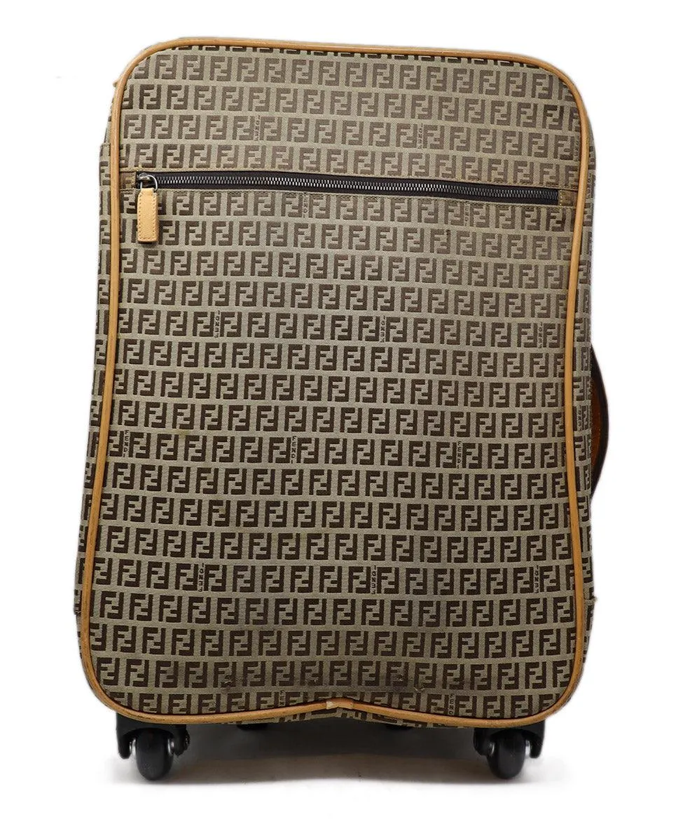 Fendi Vintage Logo Print Canvas & Leather Luggage