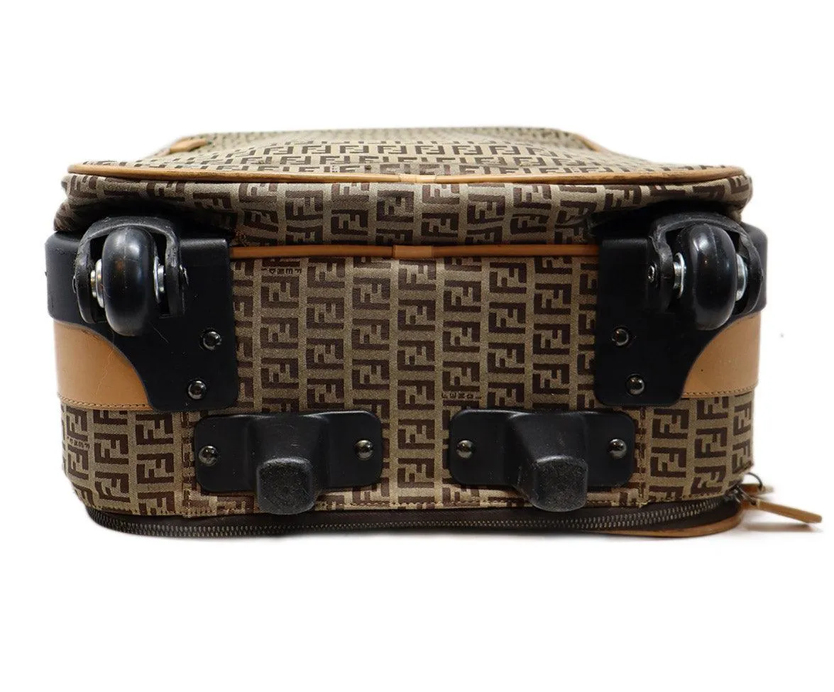 Fendi Vintage Logo Print Canvas & Leather Luggage