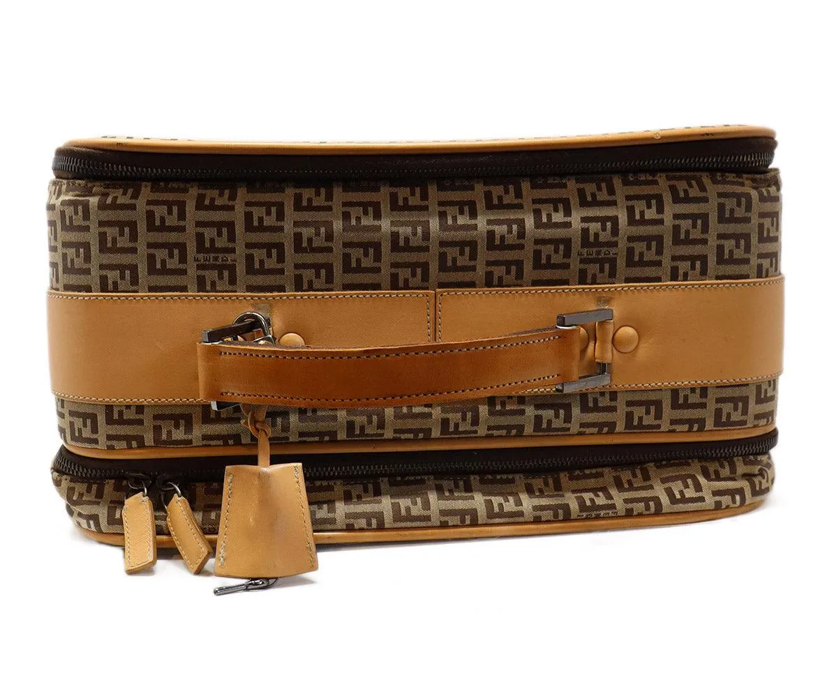 Fendi Vintage Logo Print Canvas & Leather Luggage