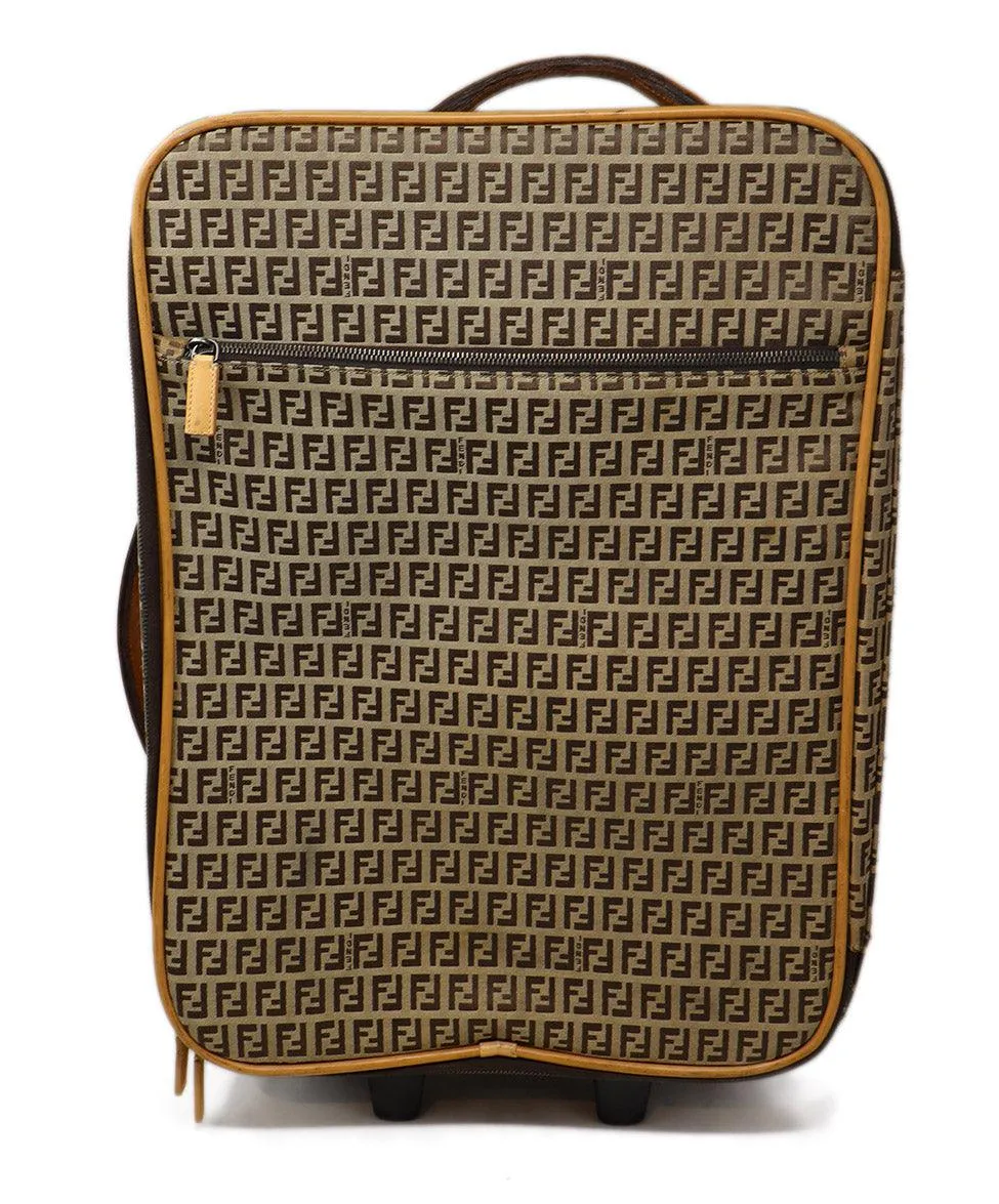 Fendi Vintage Logo Print Canvas & Leather Luggage