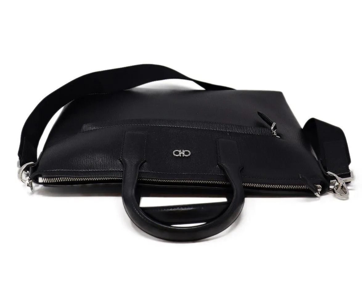 Ferragamo Black Leather Briefcase