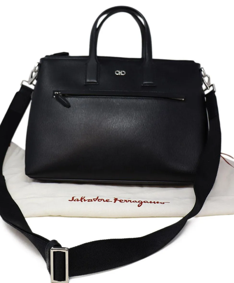 Ferragamo Black Leather Briefcase