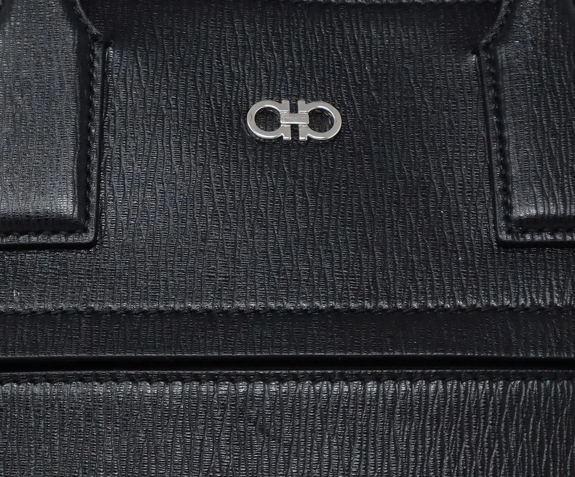 Ferragamo Black Leather Briefcase