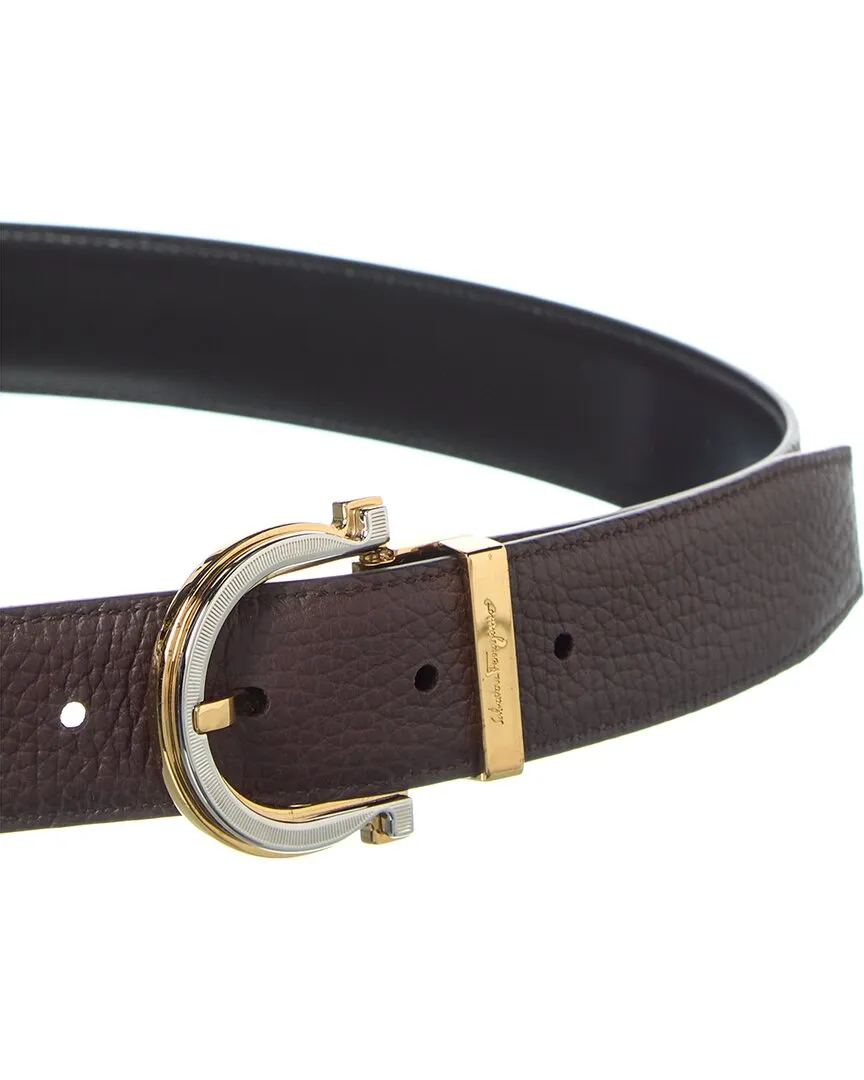 Ferragamo Gancini Reversible & Adjustable Leather Belt