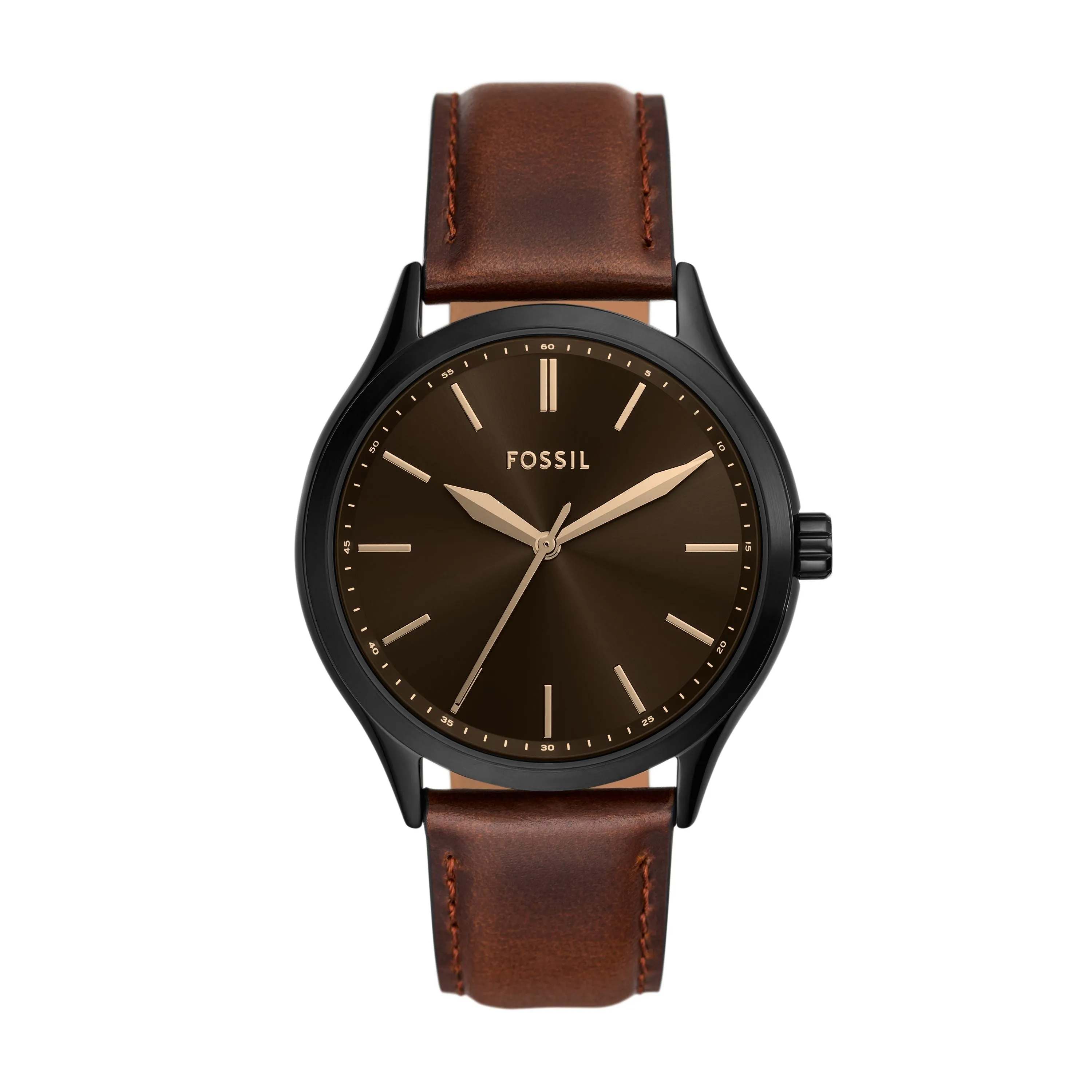 Fossil Men's Fenmore Three-Hand, Black Stainless Steel Watch
