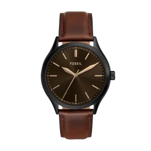 Fossil Men's Fenmore Three-Hand, Black Stainless Steel Watch