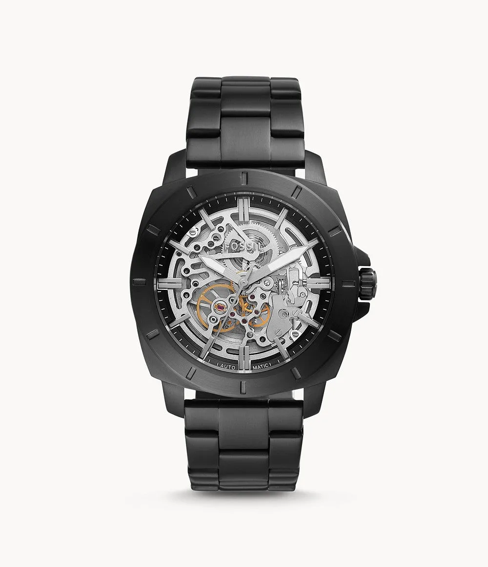 Fossil Men's Privateer Sport Automatic, Black-Tone Stainless Steel Watch