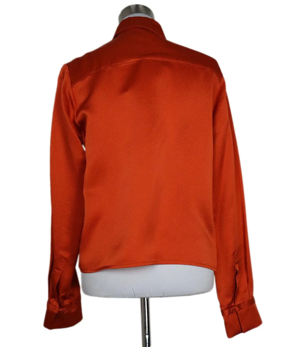 Gabriela Hearst Orange Silk Blouse  sz 6