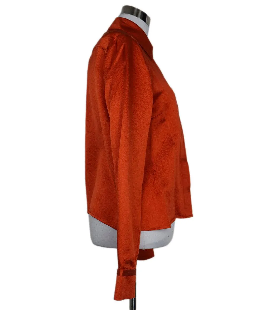 Gabriela Hearst Orange Silk Blouse  sz 6