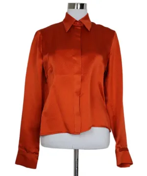 Gabriela Hearst Orange Silk Blouse  sz 6