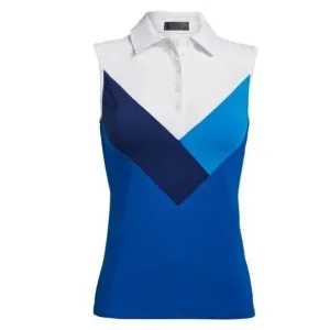 G/FORE Women's Multi V Tech Jersey Sleeveless Polo Size L MSP$110