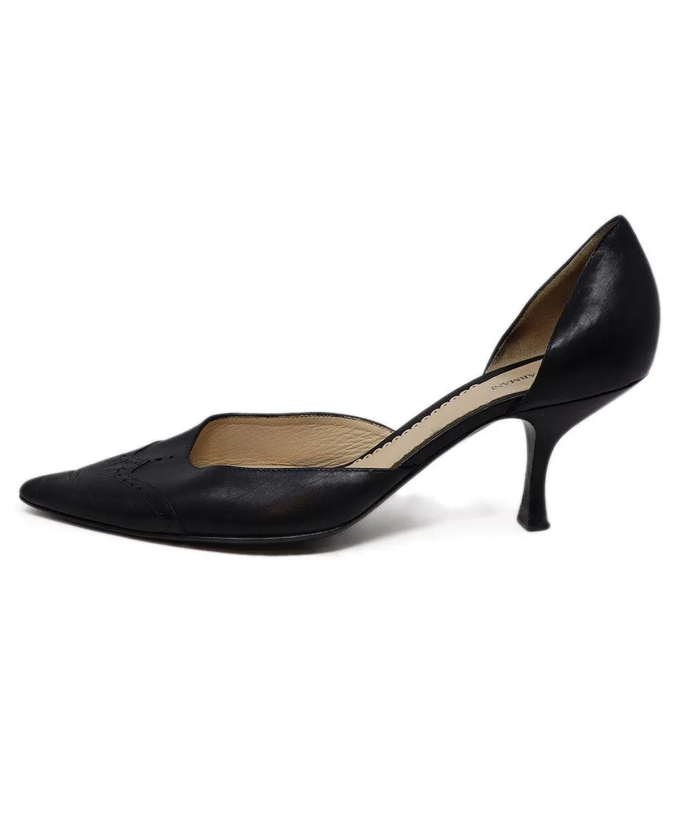 Giorgio Armani Black Leather Heels sz 10.5
