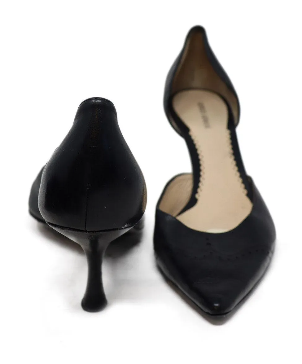 Giorgio Armani Black Leather Heels sz 10.5