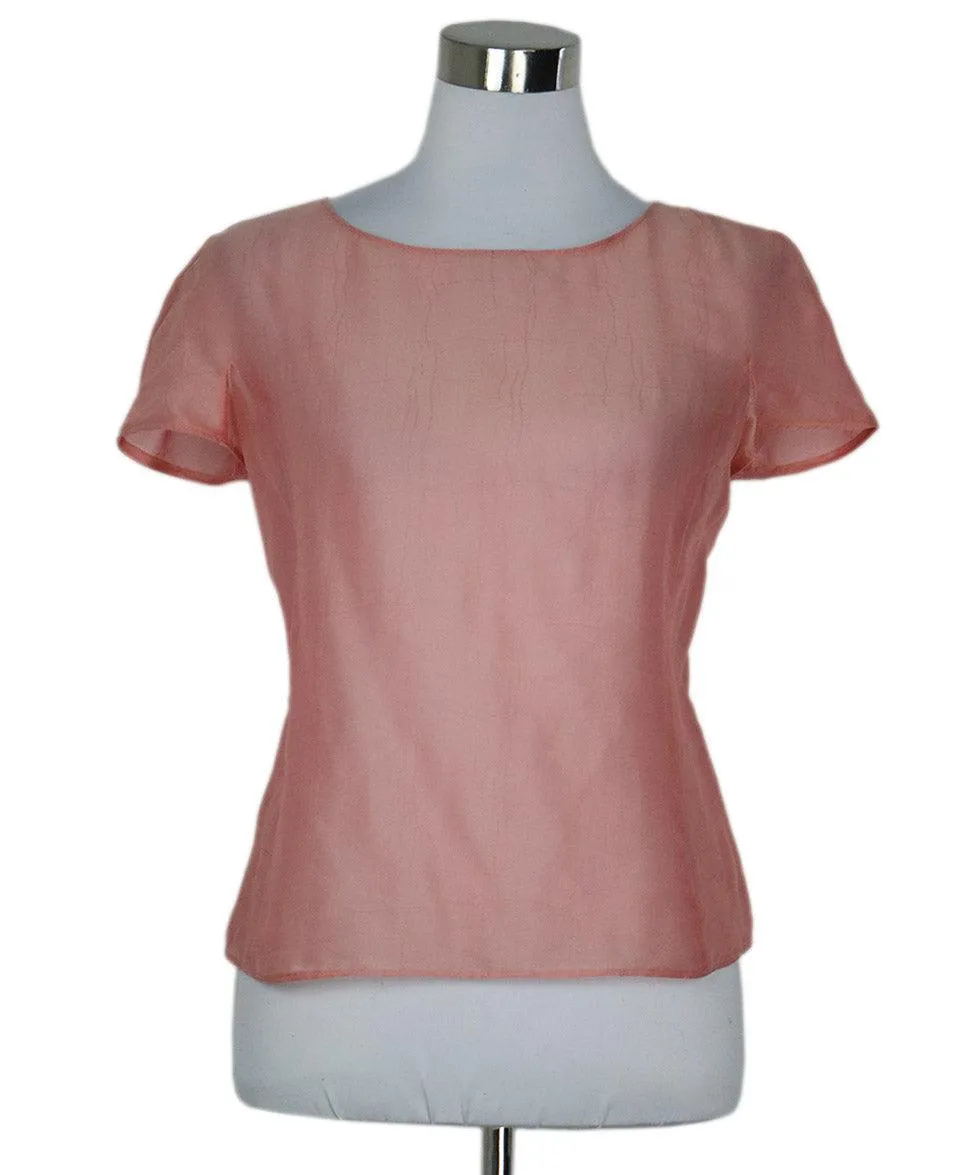 Giorgio Armani Pink Silk Top sz 6