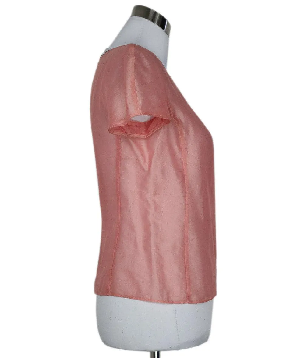Giorgio Armani Pink Silk Top sz 6