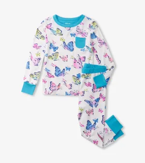 Girls Big Butterflies Bamboo Pajama Set | Hatley