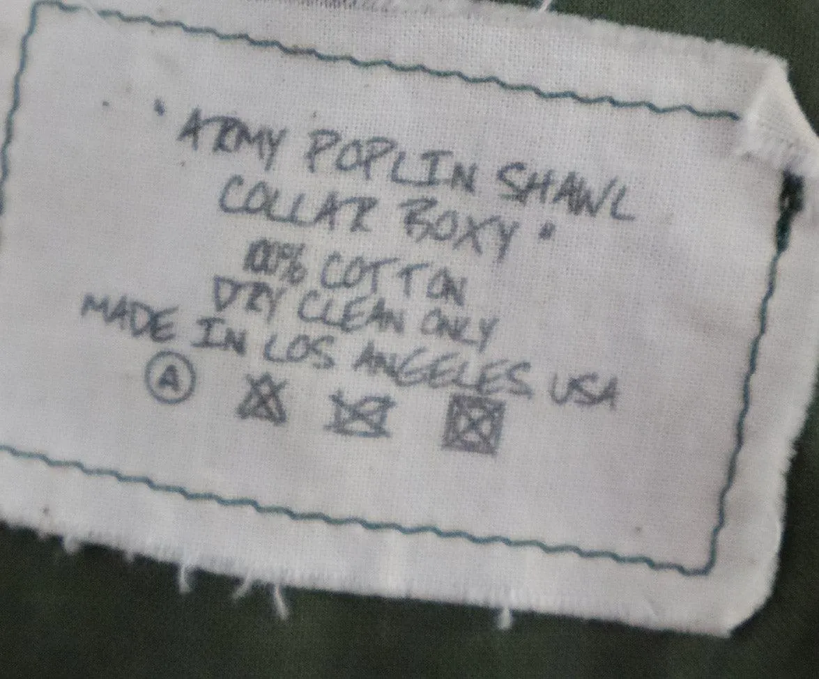 Greg Lauren Olive Green Cotton Oversized Shirt sz 6