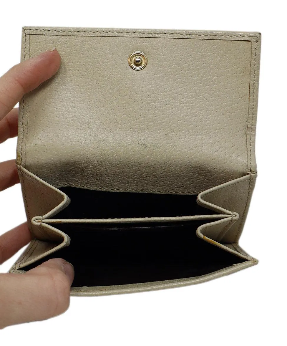 Gucci Beige & Ivory Monogram Canvas Wallet
