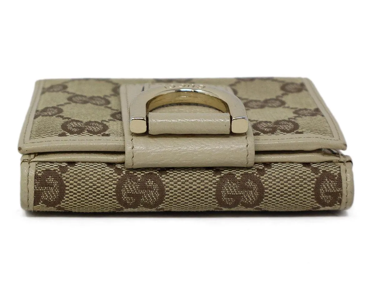 Gucci Beige & Ivory Monogram Canvas Wallet