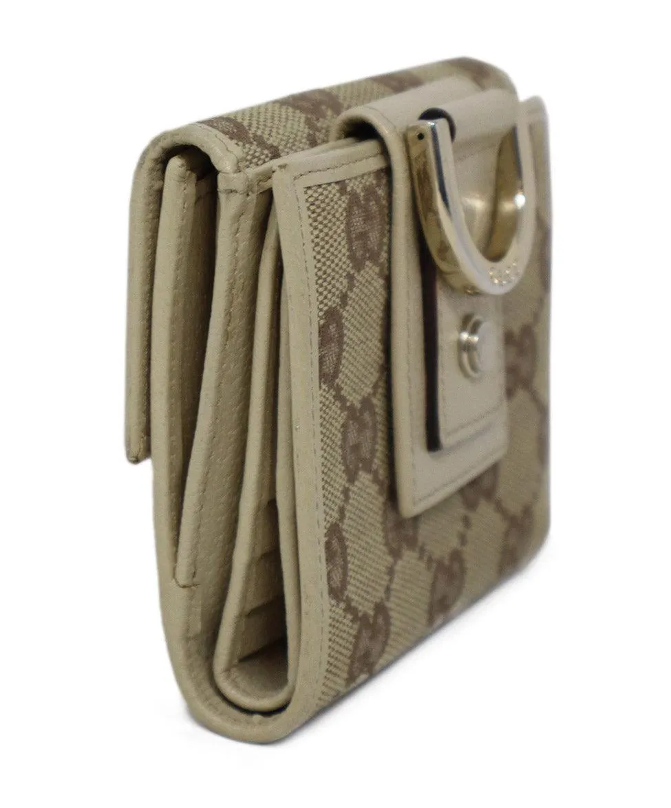 Gucci Beige & Ivory Monogram Canvas Wallet