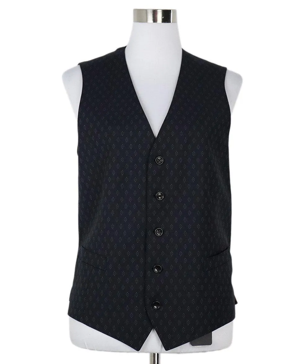 Gucci Navy Print Wool Vest sz 4
