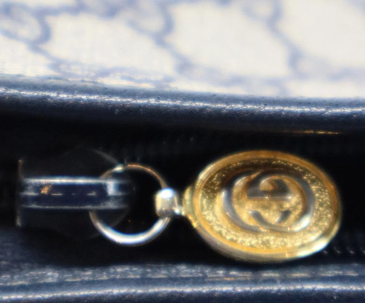 Gucci Vintage Beige & Navy Monogram Crossbody