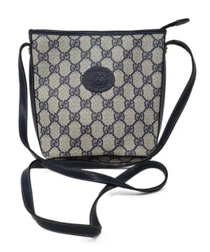 Gucci Vintage Beige & Navy Monogram Crossbody
