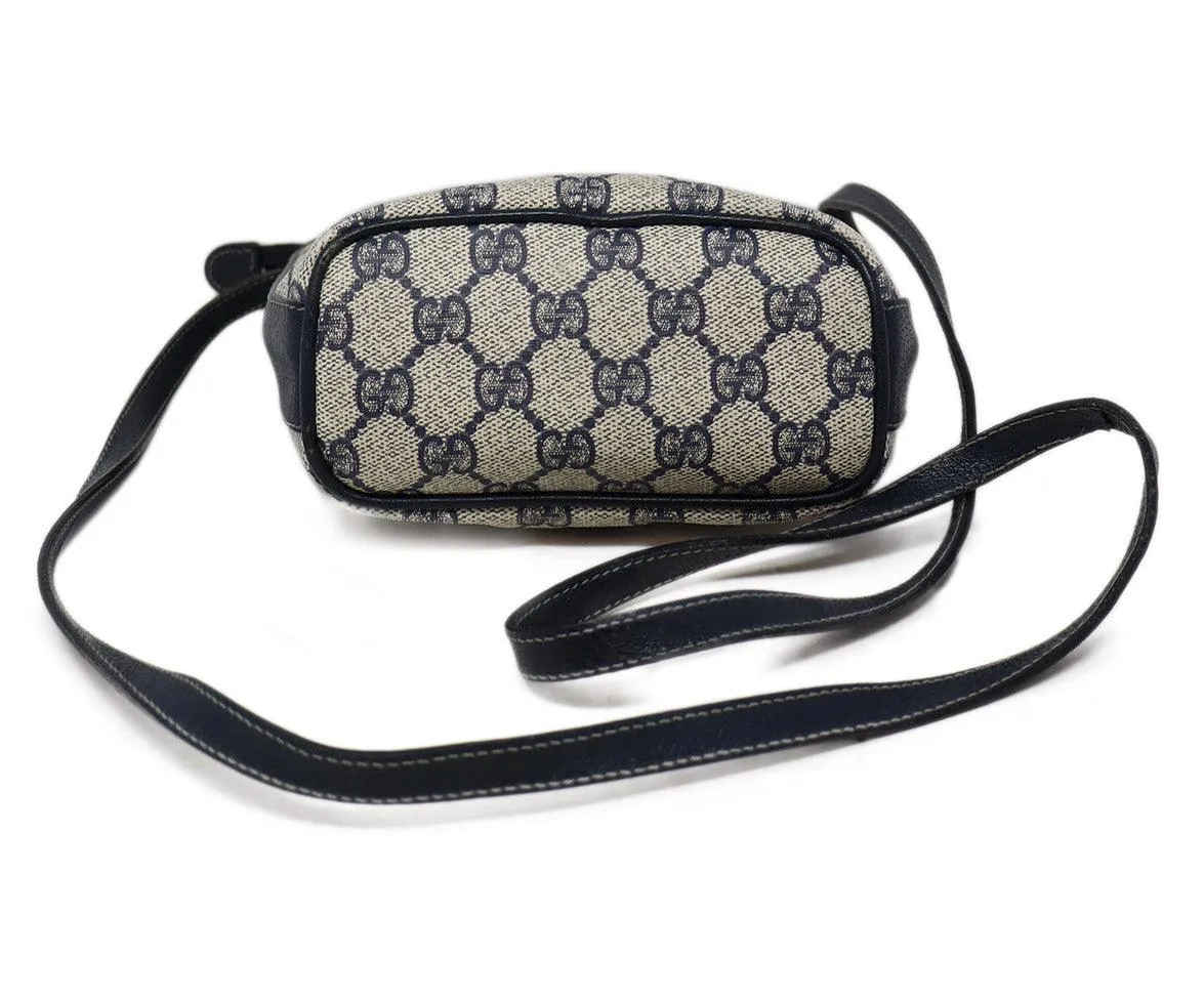 Gucci Vintage Beige & Navy Monogram Crossbody
