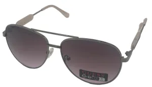 Guess Men's 60mm Shiny Light Nickeltin Sunglasses