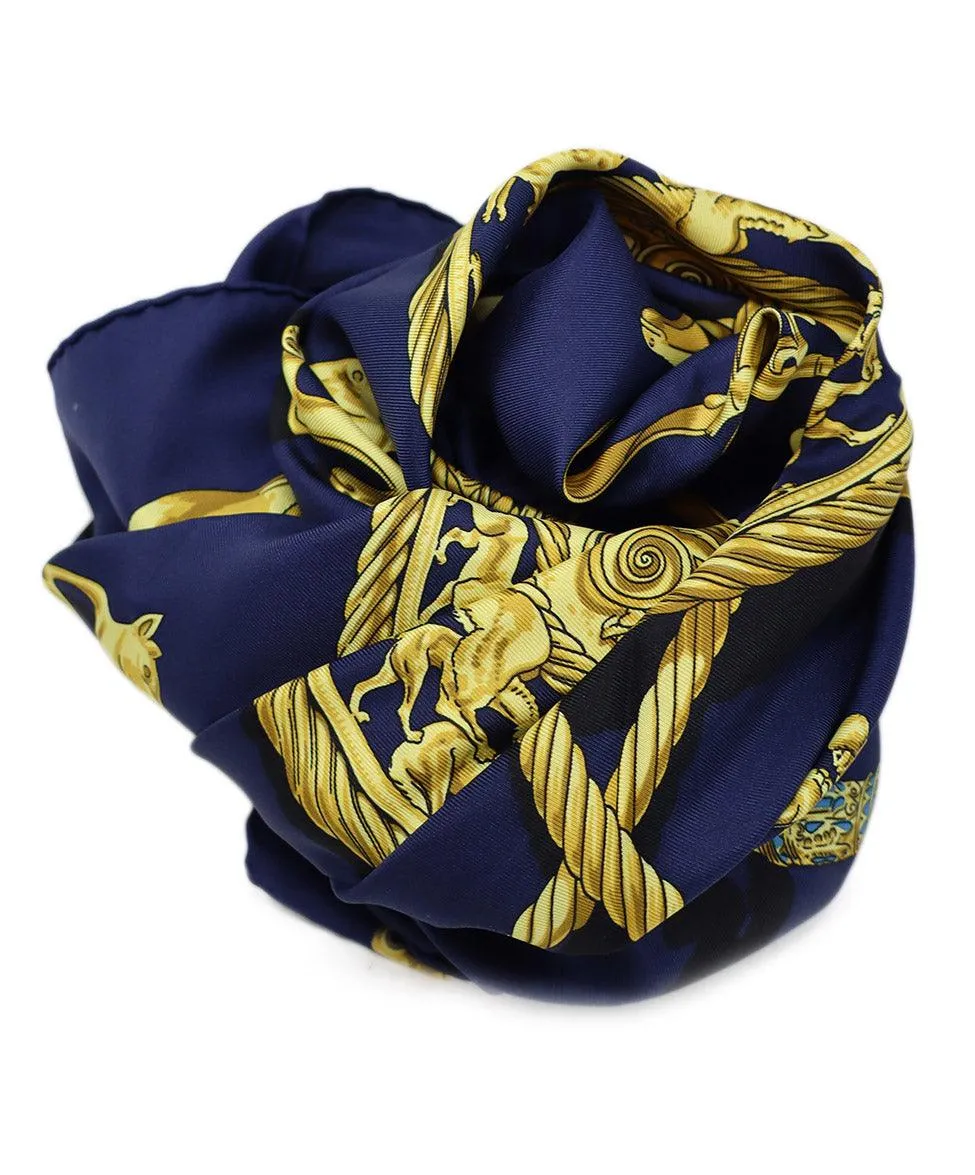 Hermes A Contre-Courant Print Scarf
