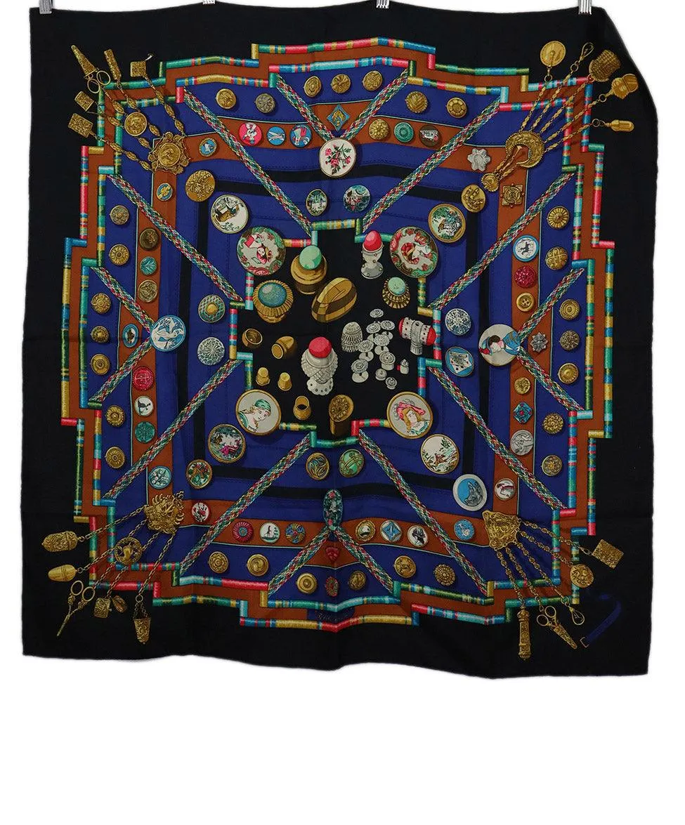 Hermes Petite Main Print Silk Scarf
