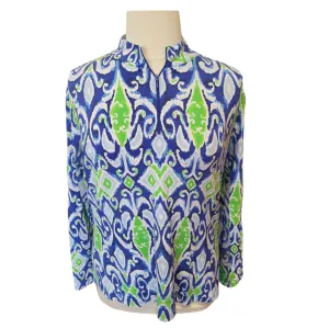 Ibkul Women's Long Sleeve Zip Mock Doreen Print Sun Shirt Size XXL