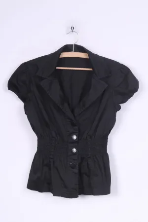 Ingredients Womens M Casual Shirt Short Sleeve Black Cotton