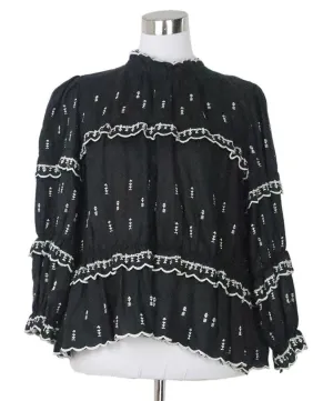 Isabel Marant B&W Embroidered Blouse sz 2